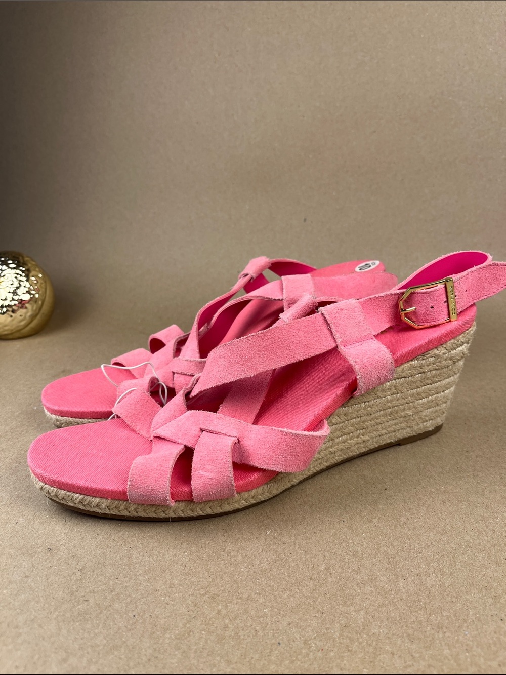 Cole Haan Pink Suede Strappy Flat Sandals Size 10 New Without Tags
